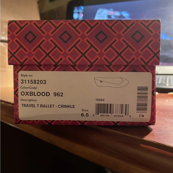 Authentic Tory Burch travel T Ballet crinkle shoes - Picture 5 of 8